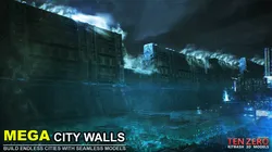 MEGA CITY WALLS SCI-FI KITBASH 3D model