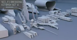 Scifi dressing kitbash set 4 3D model