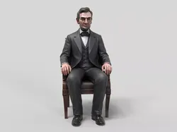Abraham Lincoln Sitting in Armchair Collectible Figurine 3D print model