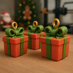 Christmas Gift Box Ornament STL - Festive Tree Hanging Present Model for Holiday Decoration