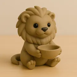 Cute Baby Lion Planter | Kawaii Lion Pot | Smooth 3D Printed Animal Planter STL