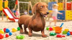 Dachshund Brown Walking Fur Animation Rigged for Maya 3D model
