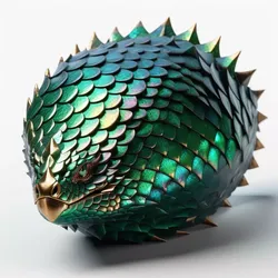Fantasy Iridescent Dragon Egg Sculpture 3D model