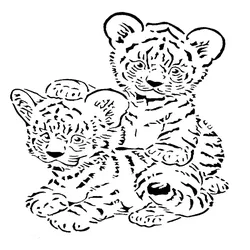 Free Digital Art STL Download - Tiger Cub stencilby SMT_M 🦊