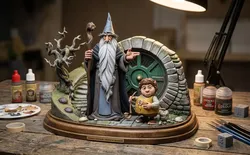 Gandalf and Bilbo Baggins Diorama - 1977 Animated Hobbit Tribute 3D print model