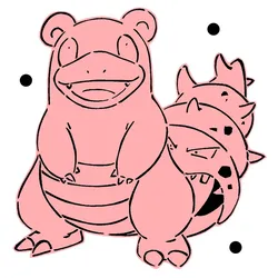 Gratis Digital Art STL indir - 080 Slowbro sjabloon + 2D - SMT_M 🦊