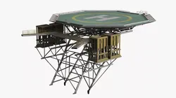 Jack Up Rig Helipad Landing Platform 3D model