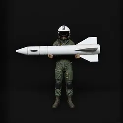 Military Pilot with Missile - 3D Miniature / Military Pilot with Missile - 3D Miniature