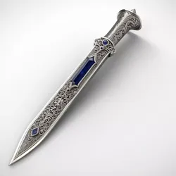 Ornate Fantasy Dagger with Gem Inlays 3D model