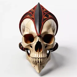 Ornate Tribal Skull Bust 3D model