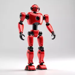 Red Stylized SciFi Robot Model 3D model