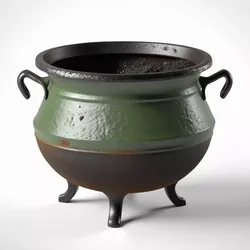 Rustic Cast Iron Cauldron PBR Model 3D model