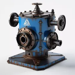 Rusty Industrial Machine Part Valve 3D model