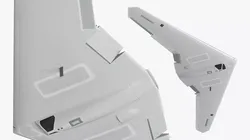 Stealth Recon UAV Flying Wing White Rigged for Cinema 4D 3D model