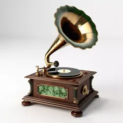 Vintage Gramophone Classic Record Player 3D model
