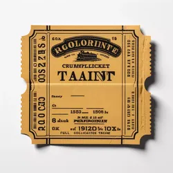 Vintage Train Ticket Game Prop 3D model