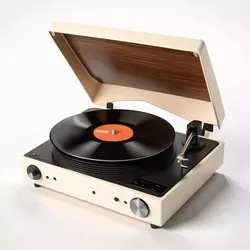 Vintage Turntable Record Player 3D Model 3D model