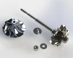 Turbocharger shaft wheel assembly
