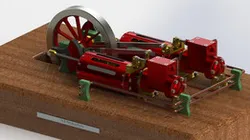 Twin steam engines in factory layout