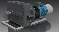 Two-stage gearmotor with cylindrical gear wheels, inclined teeth