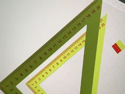 set square, patchwork ruler, embedded dual-color scale - Free 3D Print Model
