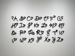 Alphabet Letters Heart-Script Collection - Free 3D Print Model