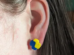 Python logo earrings - Free 3D Print Model