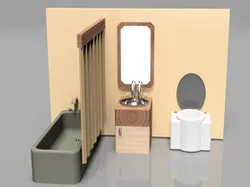 Washroom Essentials (Bathtub, Toilet and Wash Basin with Mirror)