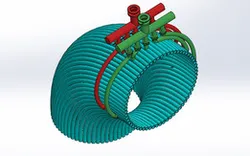 Water cooled duct 90 degree