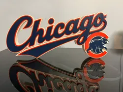 Chicago Cubs script logo  - Free 3D Print Model