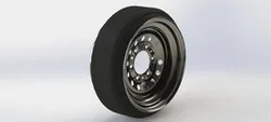 Wided steelie with stretched tire