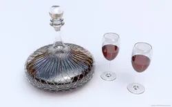 Wine decanter and glasses