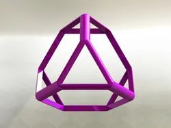 Wireframe Shape Truncated Tetrahedron 3D print model