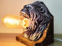 Silverback Gorilla Lamp  - Free 3D Print Model