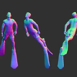 Diver male and female – 3D Printable Model