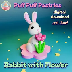 Easter Rabbit with Flower Love Gift