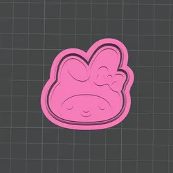 Kawaii Bunny Cookie Cutter & Stamp – Cute Character Baking Mold STL (2 Inch)