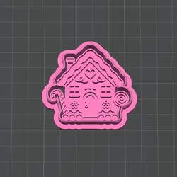 Kawaii Gingerbread House Cookie Cutter & Stamp – Christmas House STL