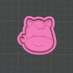 Kawaii Horse Cookie Cutter & Stamp – Cute Animal Baking Mold STL (2 Inch)