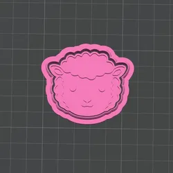 Kawaii Sheep Cookie Cutter & Stamp – Cute Animal Baking Mold STL (2 Inch)
