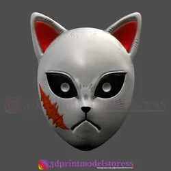 Kimetsu no Yaiba Sabito Mask - Kitsune Fox Mask for Cosplay