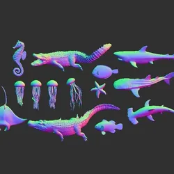 Ocean Diorama Set 3D Print