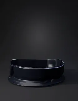 round vent cap with three slots and circular base black plastic