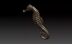 Seahorse crocodile head 3D print model