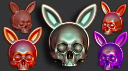 Skull Bunnyears 3D print model