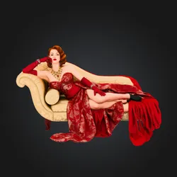 Vintage Lady on Chaise Lounge Figurine STL