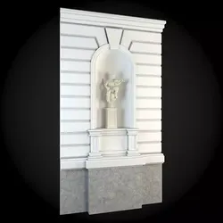 Wall statue on 3D model