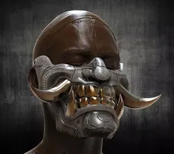 Cyber Half Oni Mask 2 3D print model