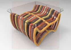 Glass wood table - 392