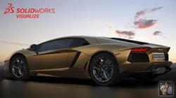 Golden Lamborghini Aventador LP-700 With Vehicle Simulation